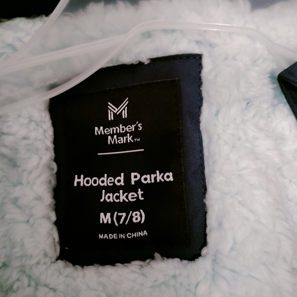 Girls Medium Members Mark Blue Winter Coat Hooded Parka Jacket Sz Medium 7/8 - Picture 6 of 8
